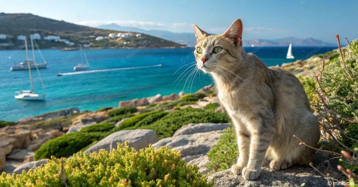Az Aegean macska közepes méretű, izmos testalkatú, hosszú farokkal és kerek fejecskével rendelkezik. Szőrzete rövid, sűrű, és általában fehér alapon foltos, ami színes mintázatokat is tartalmaz.
