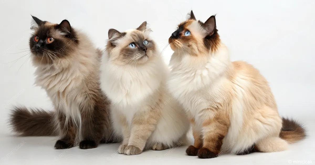 A Himalája macskák színvariánsai lenyűgözőek, mint a seal point, blue point és tortie point. Különböző árnyalatú végtagokkal és testtel rendelkeznek, és szeretetteljes társak.