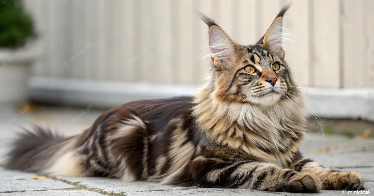 A Maine Coon macska impozáns megjelenése jellegzetes: nagy test, hosszú farok, bozontos bunda, széles fej és nagy, füles fül. Barátságos, intelligens természetével és különleges vonásaival kiemelkedik a macskafajták között.